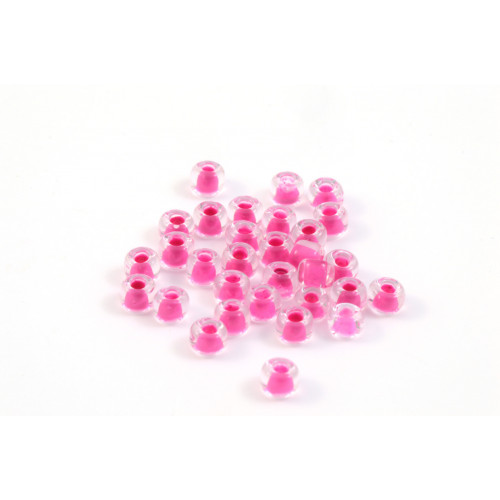 SEED BEAD NO. 6 PINK COLORLINED